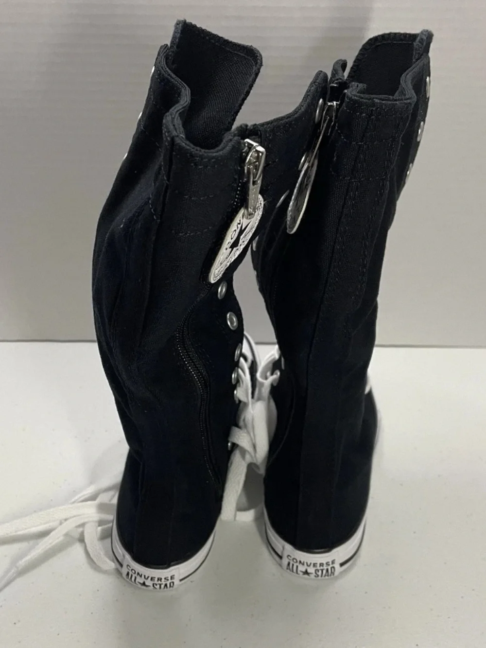 Converse Kids 12 Knee High  Black Sneakers New